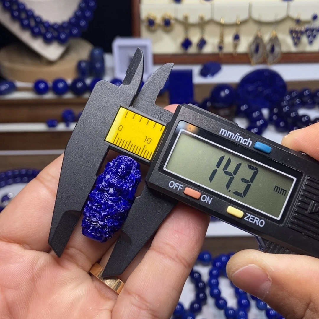 青金石未镶嵌老矿 极品 手雕观音件