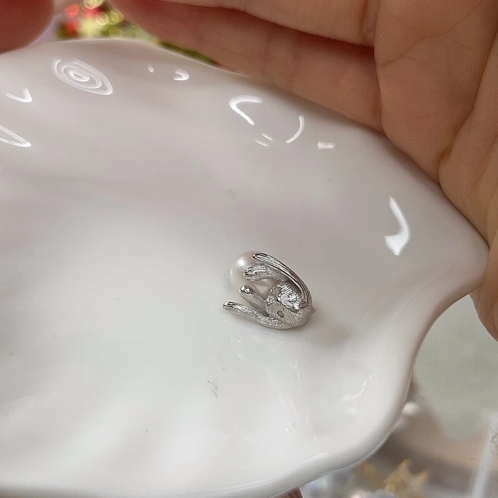 淡水珍珠银S925镶嵌吊坠(不含链)