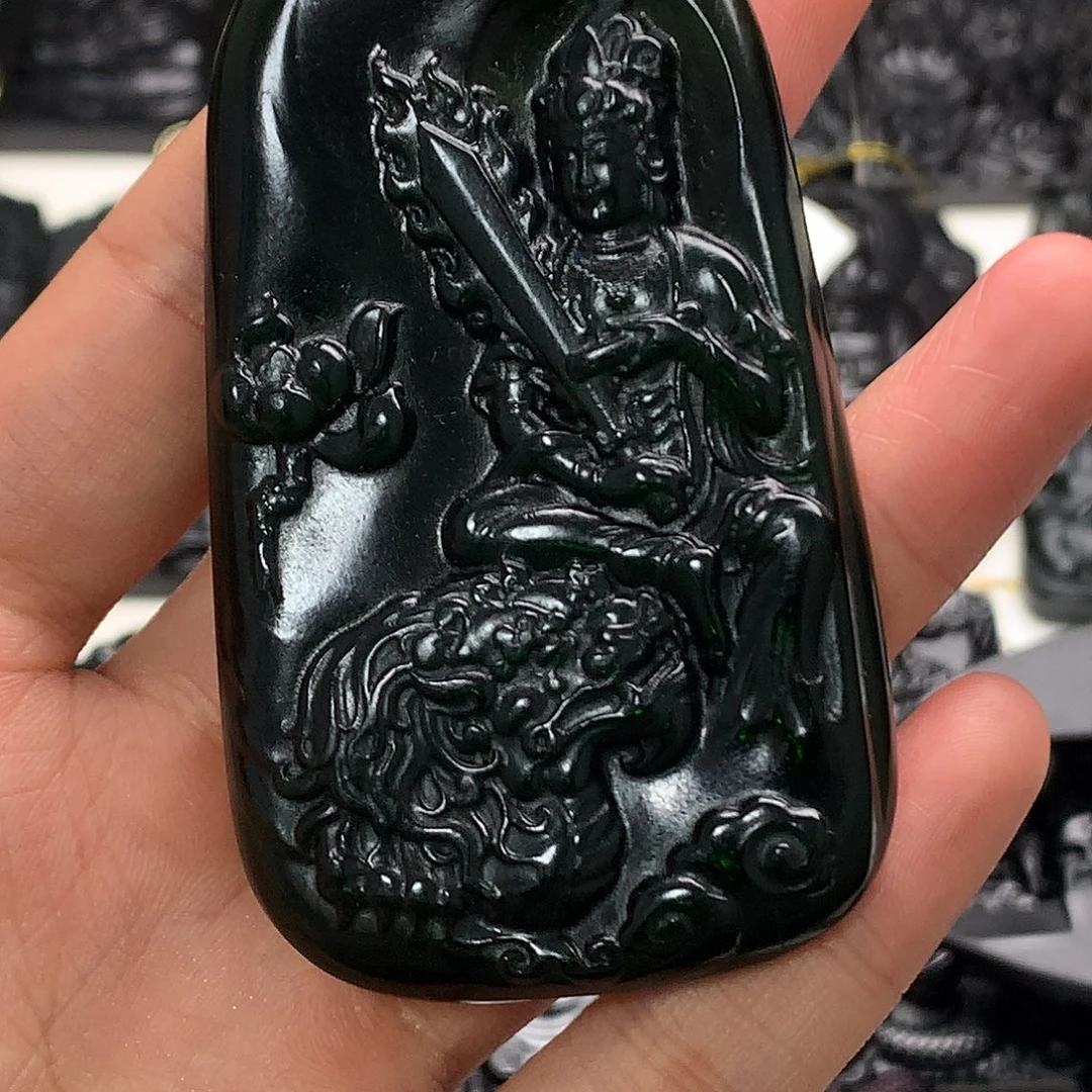 天然缅甸a货钢琴黑挂件