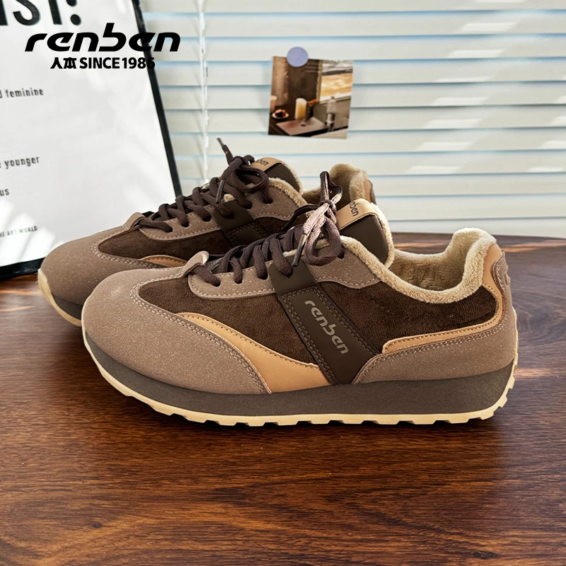 人本官方旗舰店2025新款保暖轻职风冬季厚款时尚休闲鞋女鞋女款