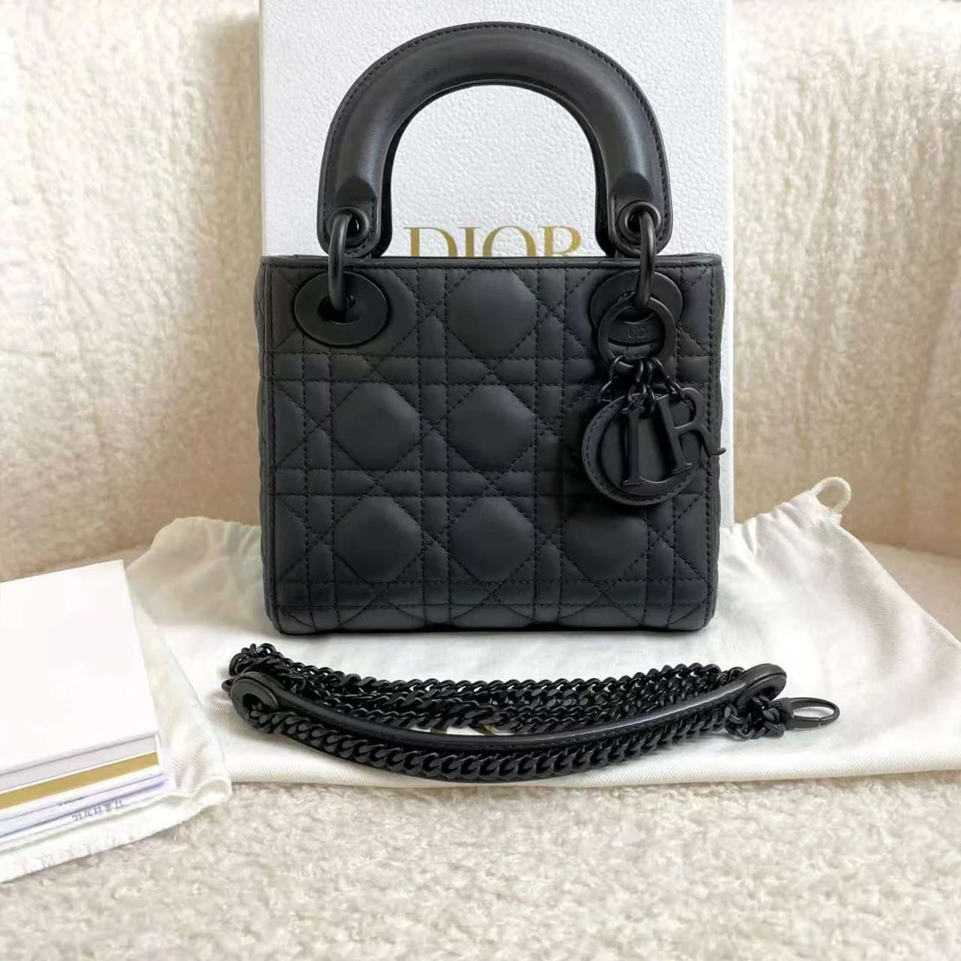 99新 DIOR/迪奥 全黑三格磨砂戴妃 22年/ 31543504/代卖服务