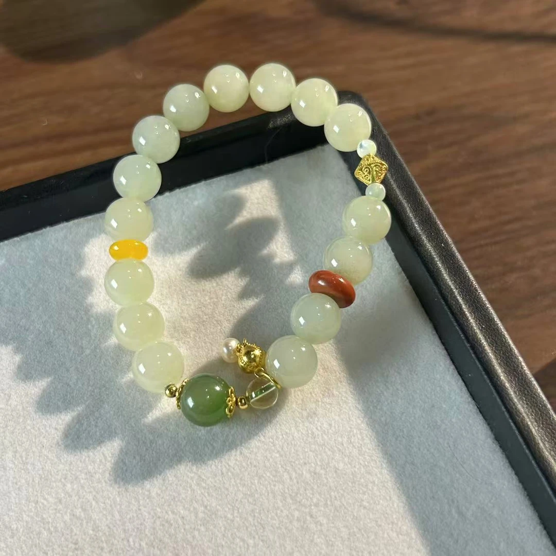 【睿泽鉴宝】S925和田玉晴水diy手串 多样性发一/有瑕  10mm  V0342