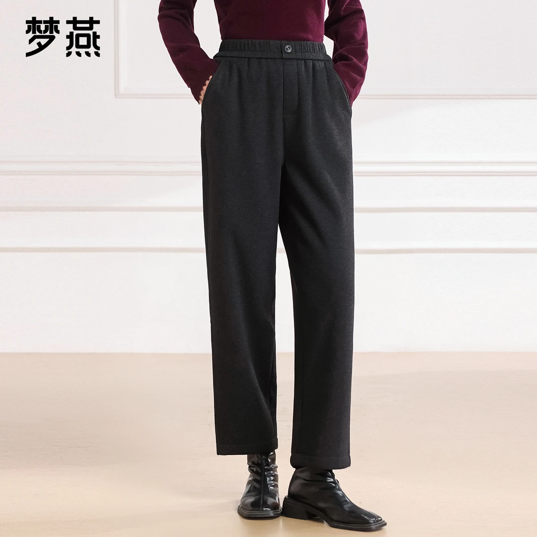 梦燕秋冬女款修饰腿型简约大气保暖休闲风面料小脚长裤CD03B5010