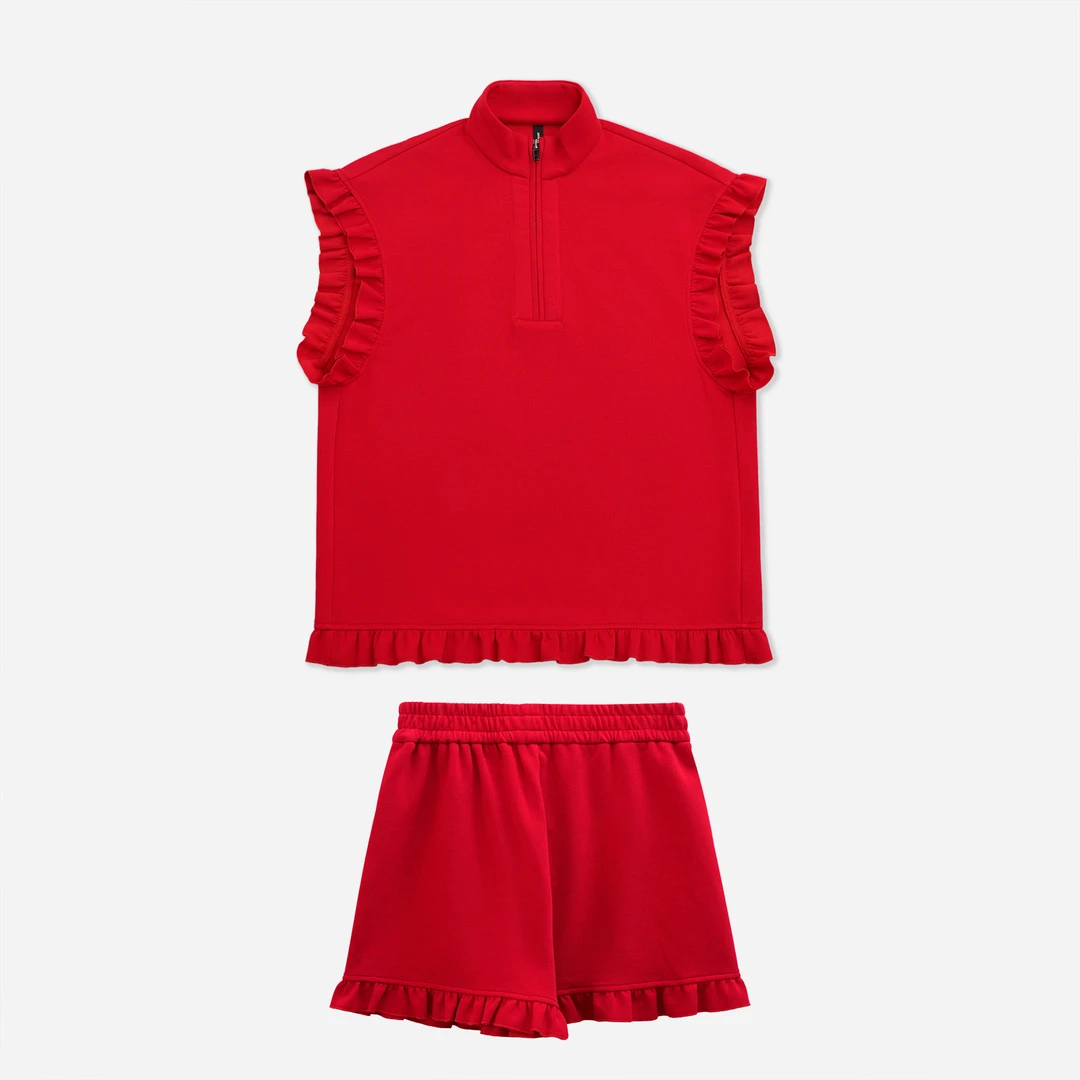 GGAHOLIDAY时尚宽松休闲潮流百搭显瘦无袖马甲短裤套装153149/50