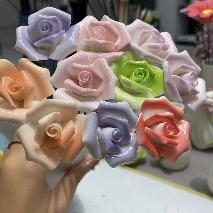 陶瓷纯手工捏花设计