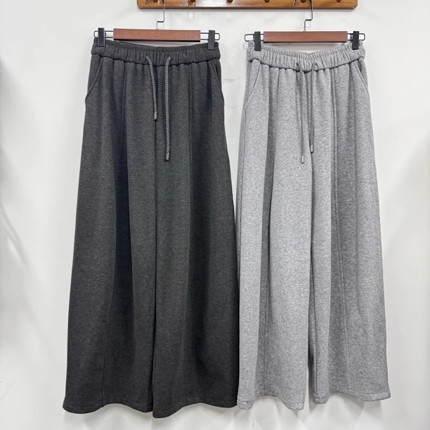 25冬新款加绒加厚慵懒风松紧腰气球弯刀休闲裤显瘦百搭运动卫裤