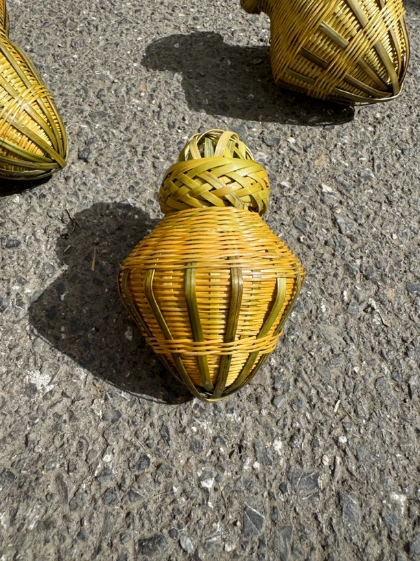 手工竹编蛐蛐篓蝈蝈笼民间工艺品昆虫收纳筐鸟笼配件特色