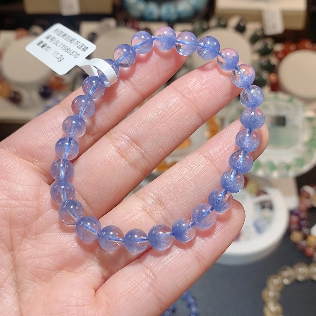 水晶手链未镶嵌九*.F蓝发晶6.8