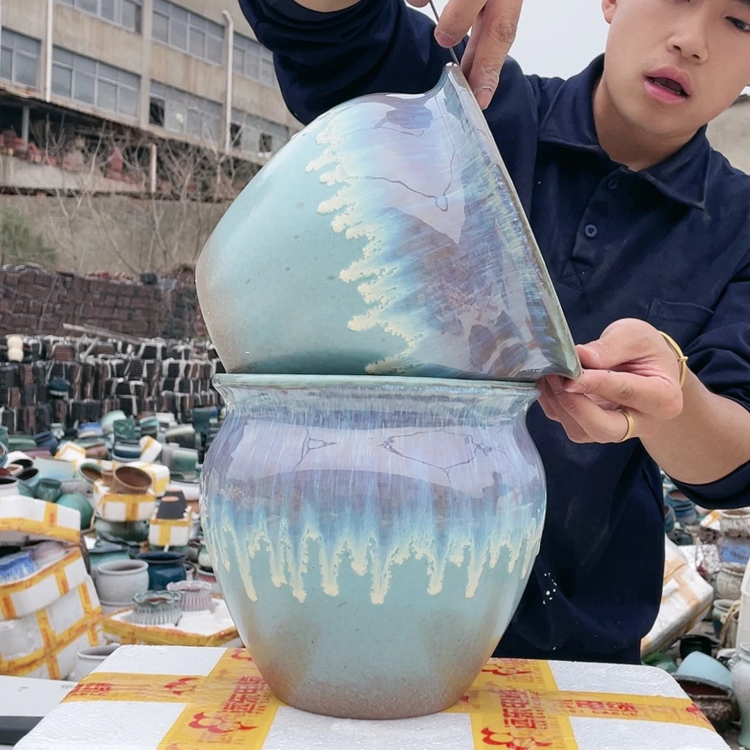 宜兴紫砂粗陶花盆