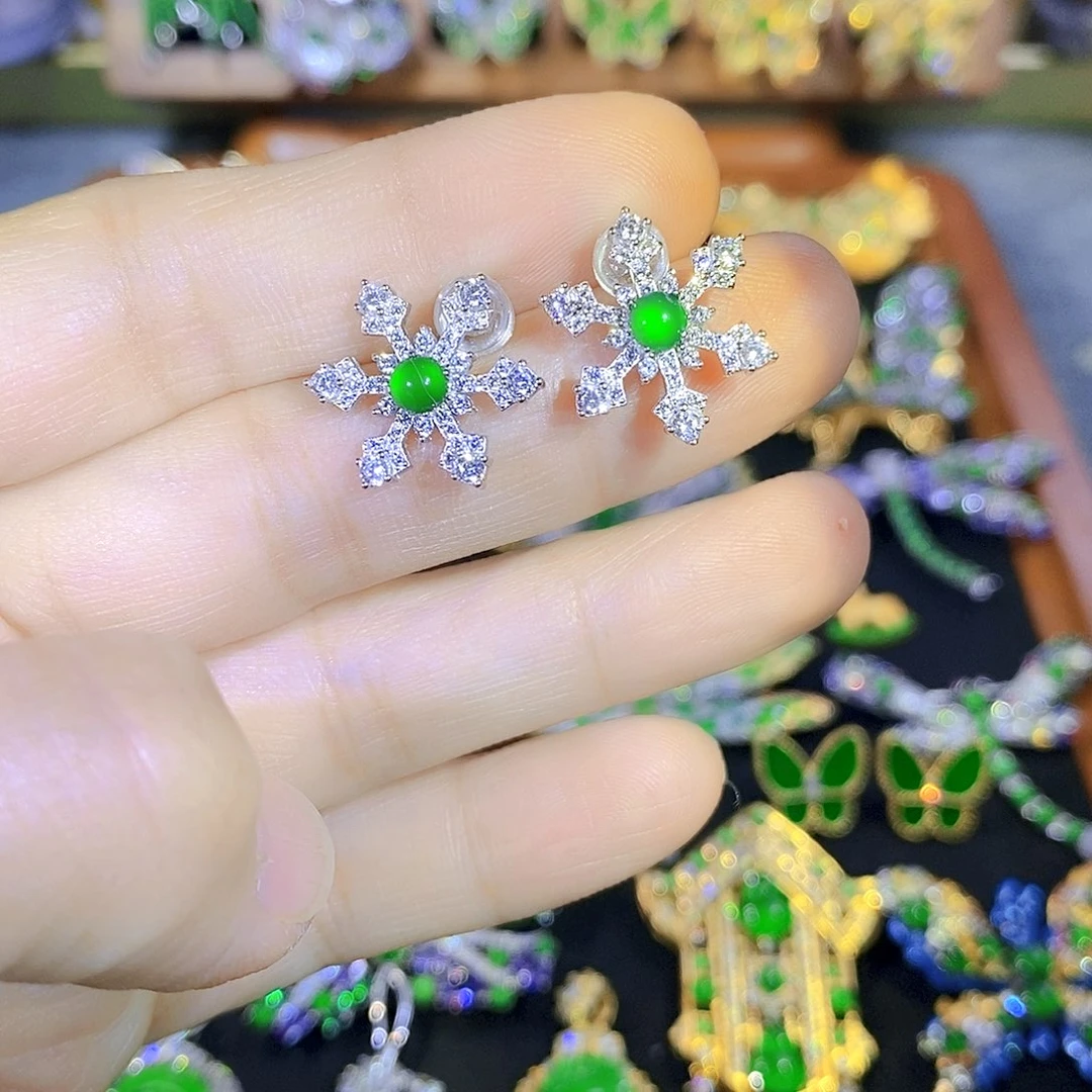 颈饰银S925镶嵌翡翠