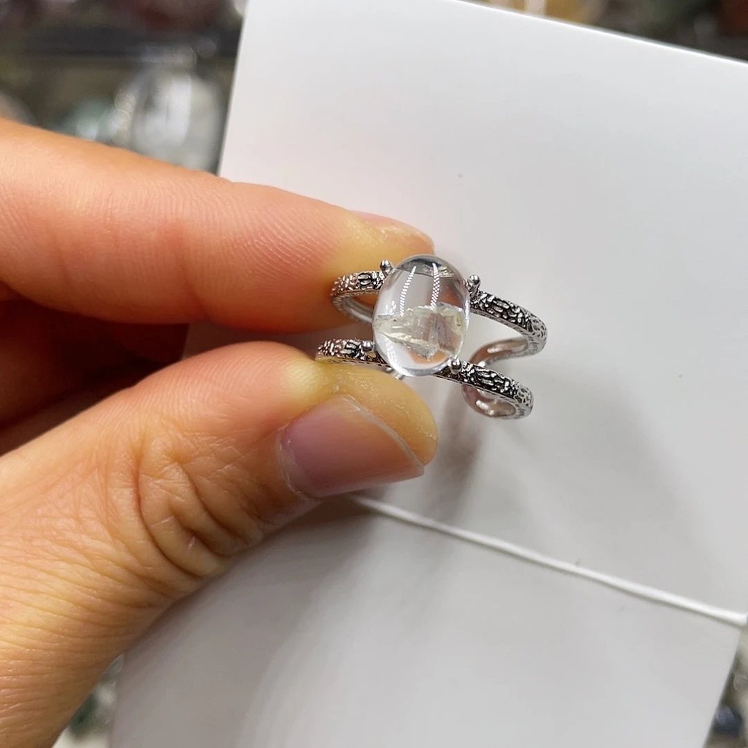 【闪购商品】水晶珠宝半成品银S925镶嵌戒指