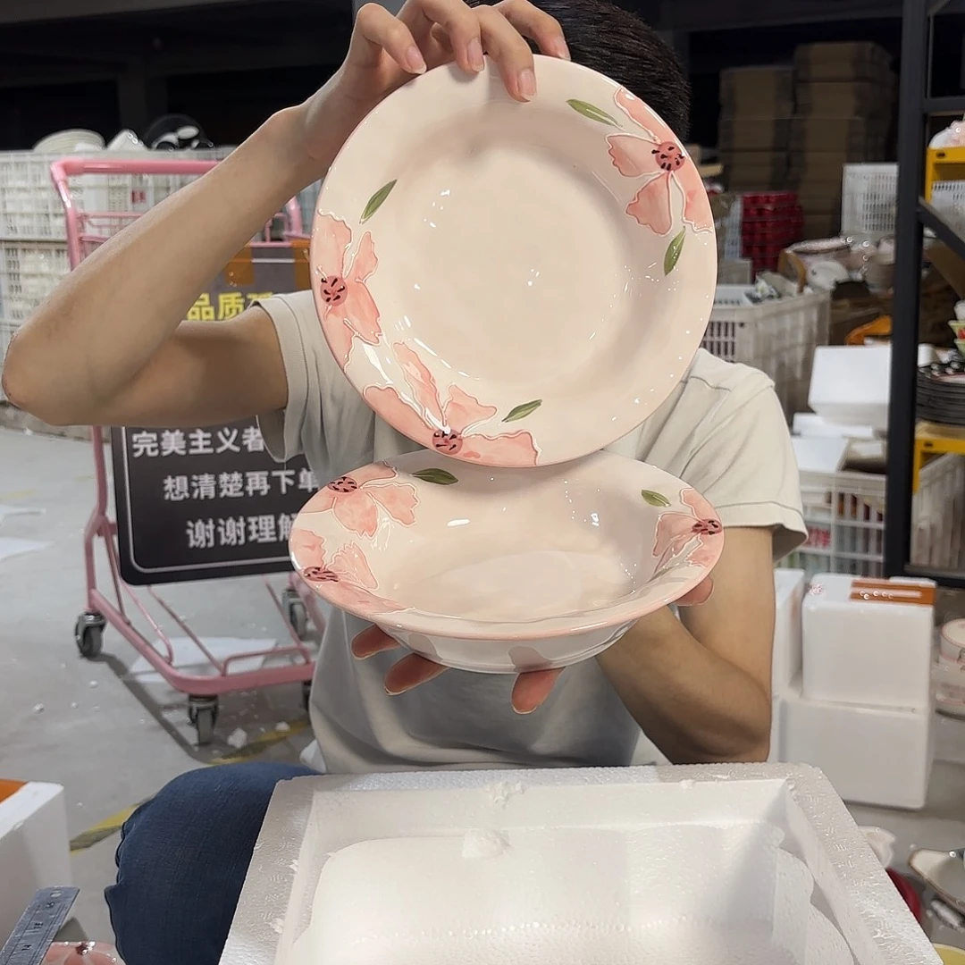 瓷微瑕陶瓷餐具釉下彩8寸