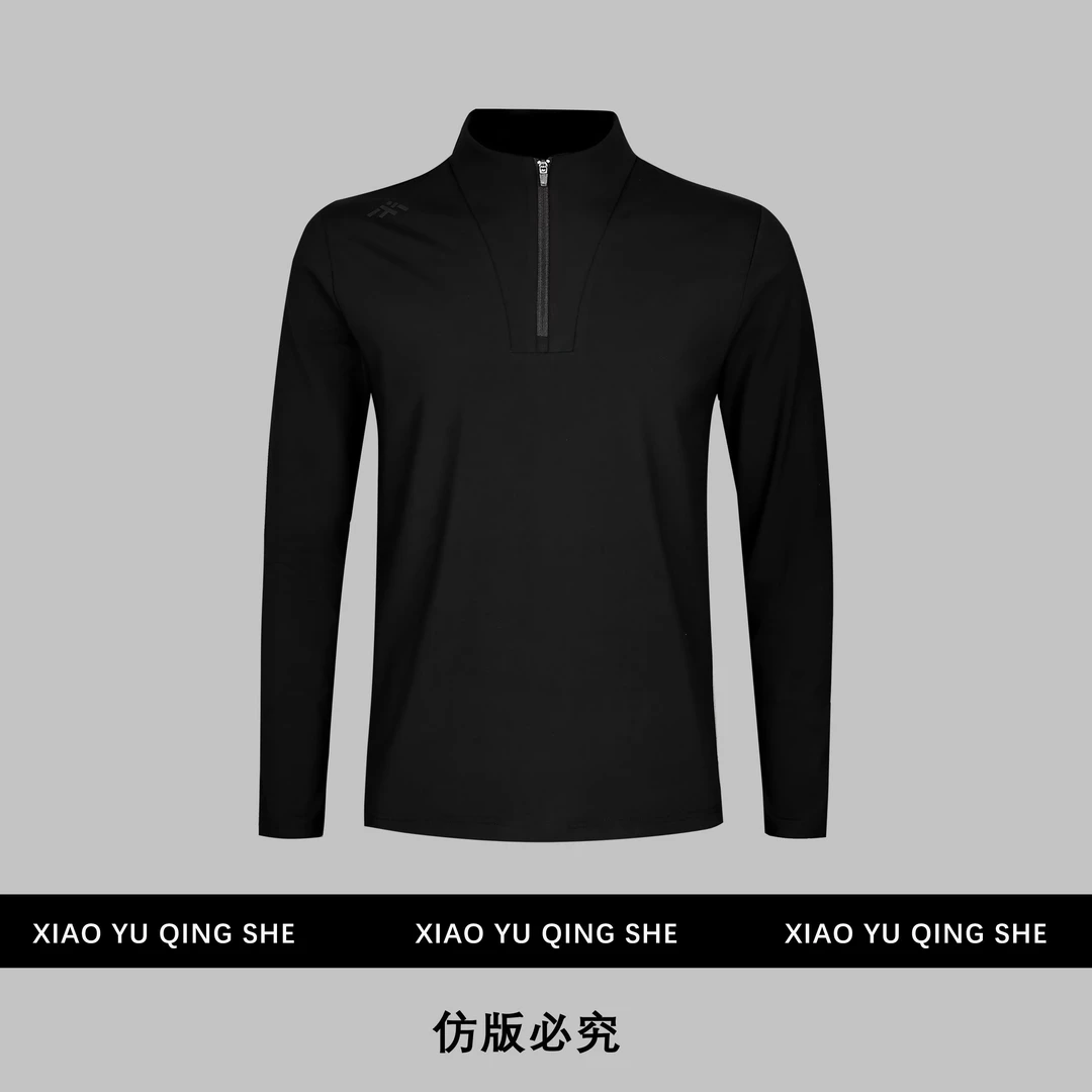 2024时尚休闲百搭男士上衣经典户外设计师款半高领拉链打底卫衣套