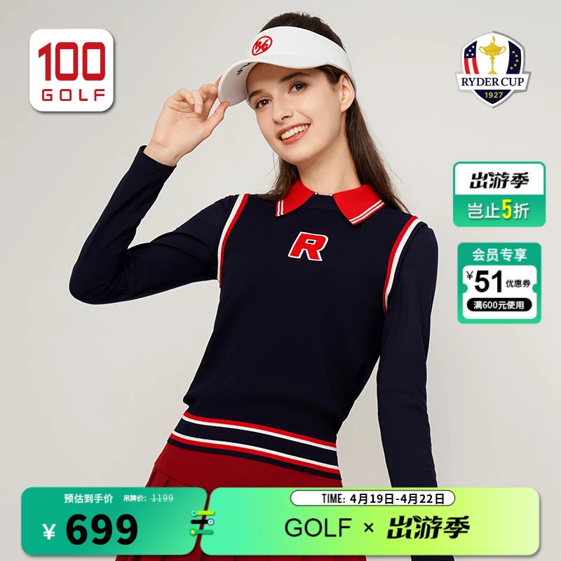 RYDER CUP莱德杯高尔夫女装春季时尚舒适保暖毛背心RF232WK176