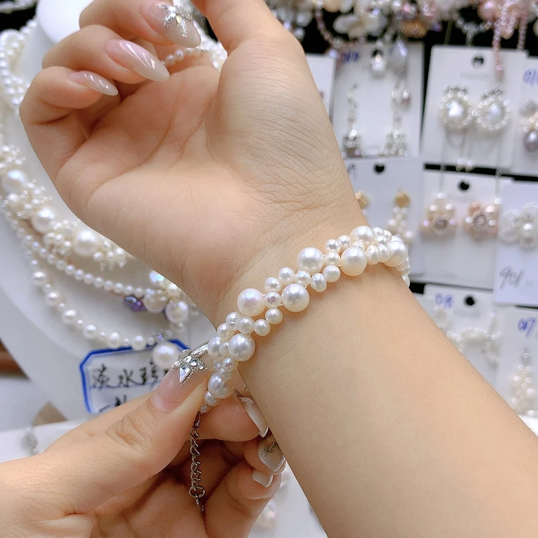 银S925镶嵌耳饰淡水珍珠