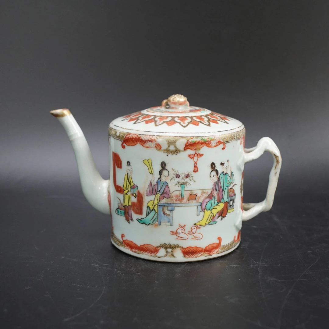 Lot.25080384清康熙粉彩人物故事执壶 长：约19cm
