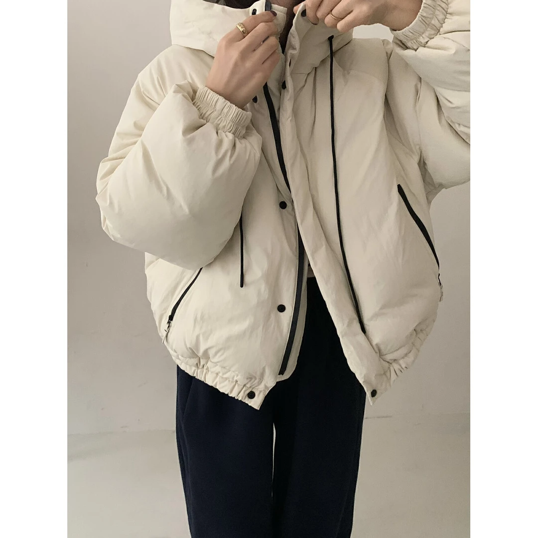 J-81087#YOUR#【克重232.5g】韩系极简风宽松连帽百搭羽绒服（福利）