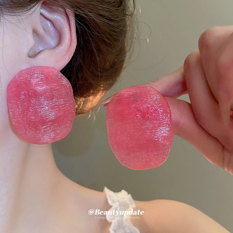 非金属亚克力耳饰 王菲同款虾片耳环小众设计时尚百搭耳钉耳饰