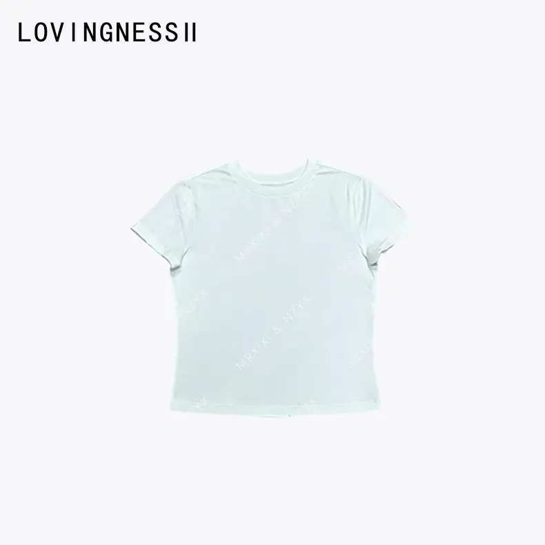 2025夏季新款小众设计基础款净版圆领修身百搭短袖短款小T恤女