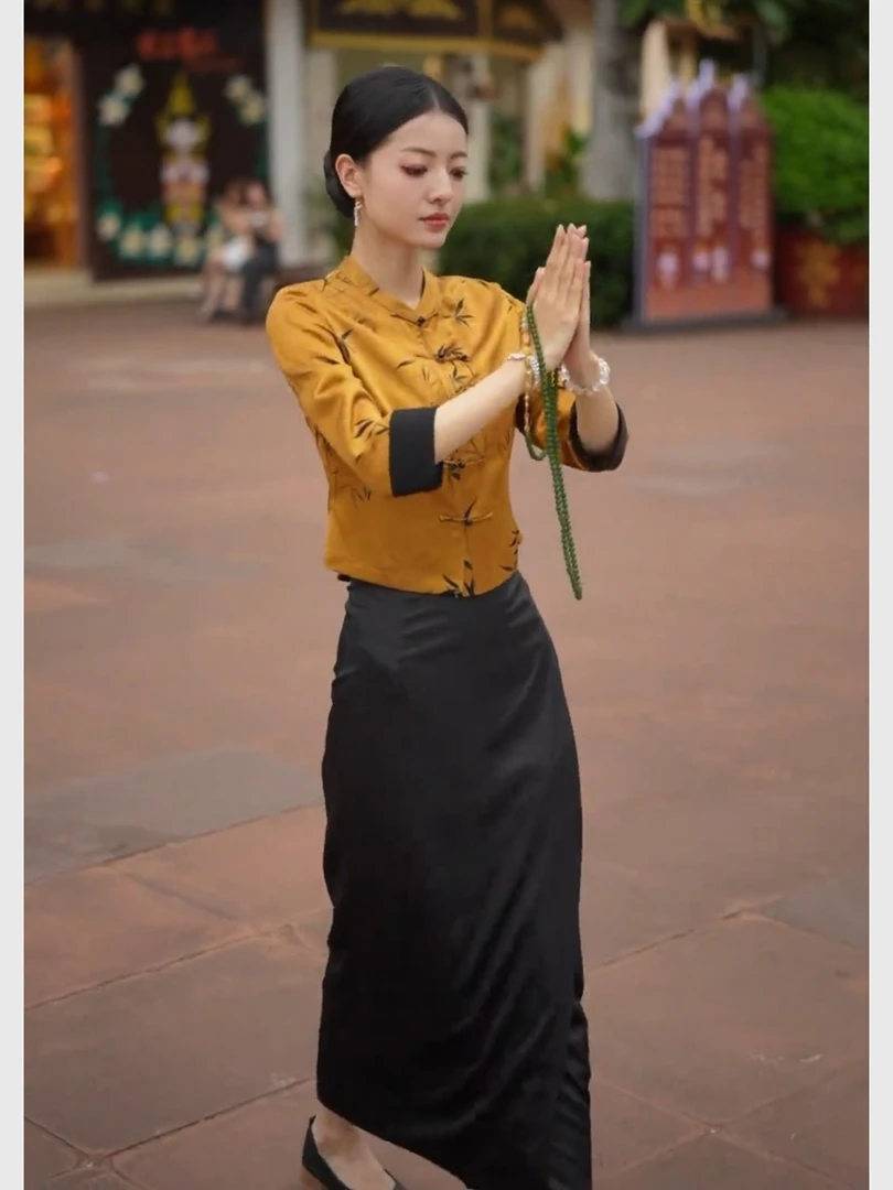 新中式国风套装裙子女装早秋季流行清冷贵气感2025超火穿搭一整套
