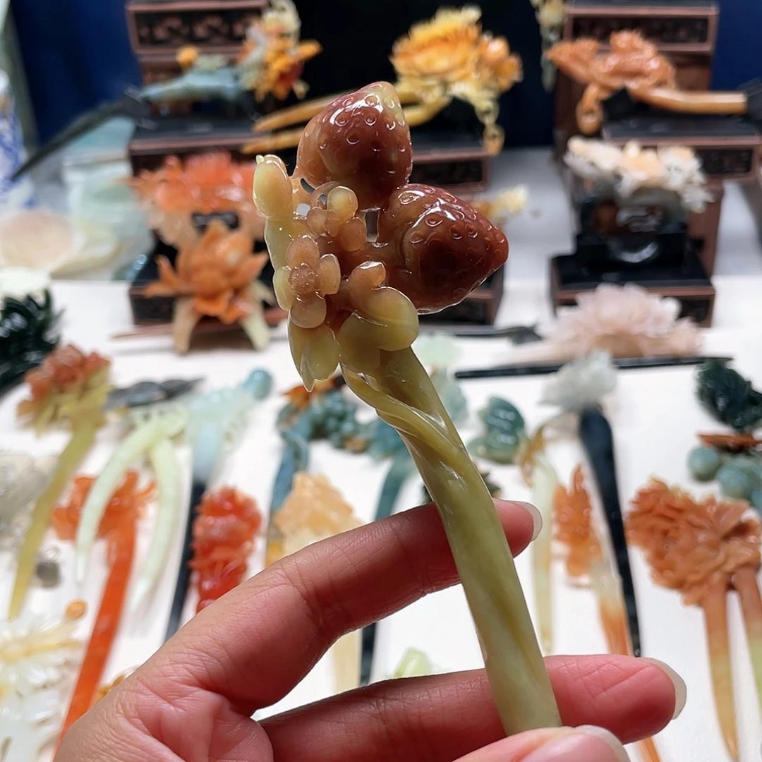【闪购商品】未镶嵌岫玉发饰壮***步