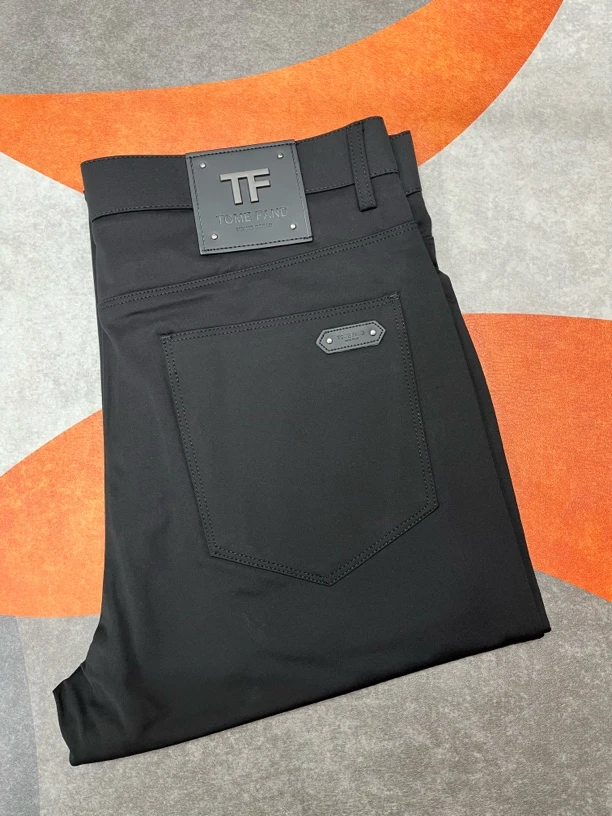 2025夏季锦氨高弹力黑色五代款修身小脚裤高端品质时尚百搭裤子