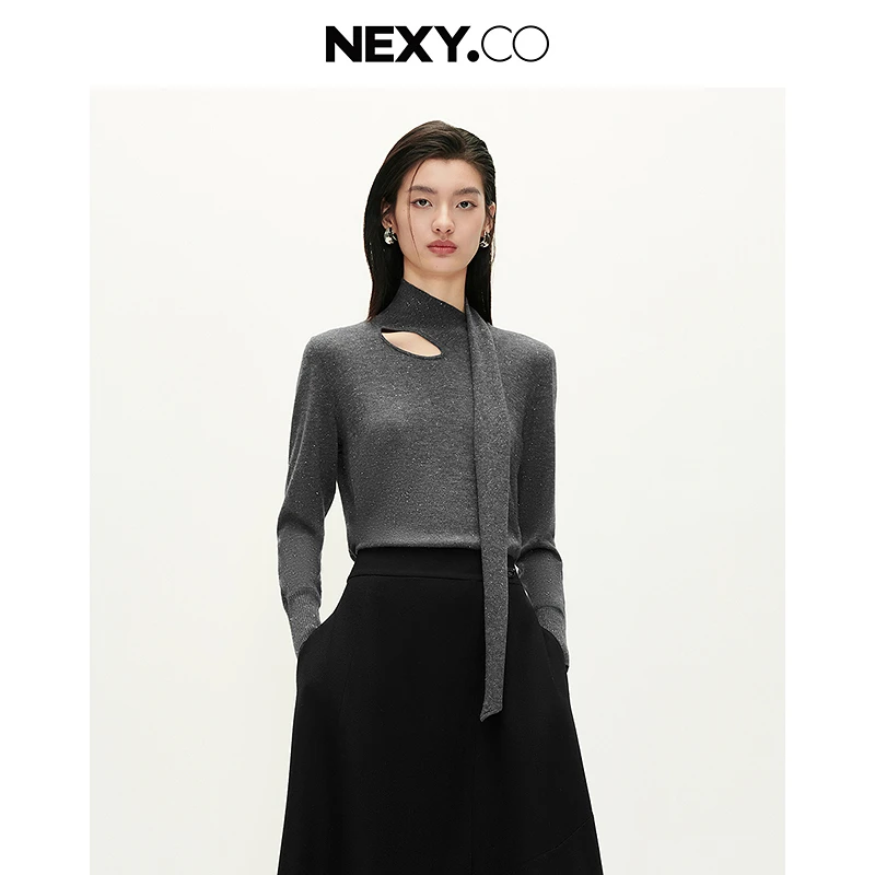 NEXY.CO/奈蔻长袖时尚修身显瘦针织衫XZ03070T4
