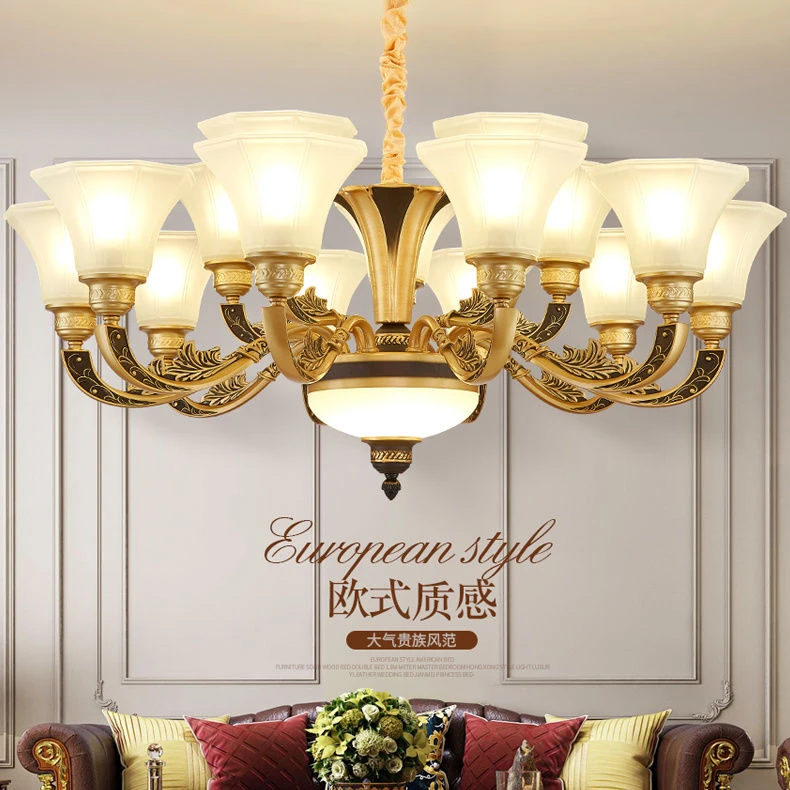 欧式客厅吊灯豪华大气复式楼大厅主灯新款欧式酒店别墅主厅灯具