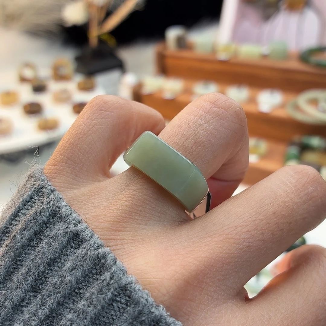 和田玉未镶嵌戒指i91且末蓝马鞍16.6不退换