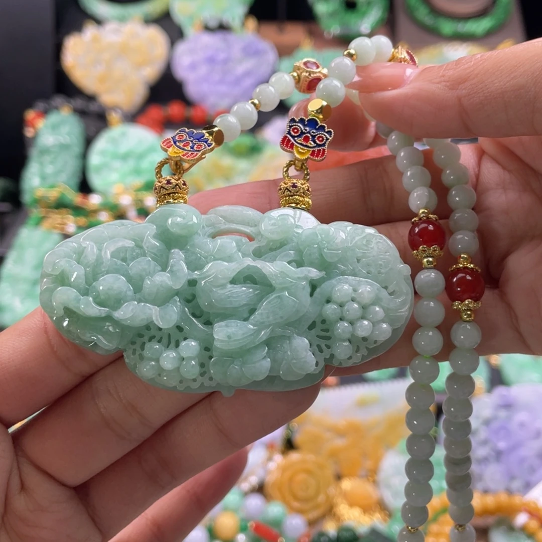 翡翠未镶嵌颈饰代编织