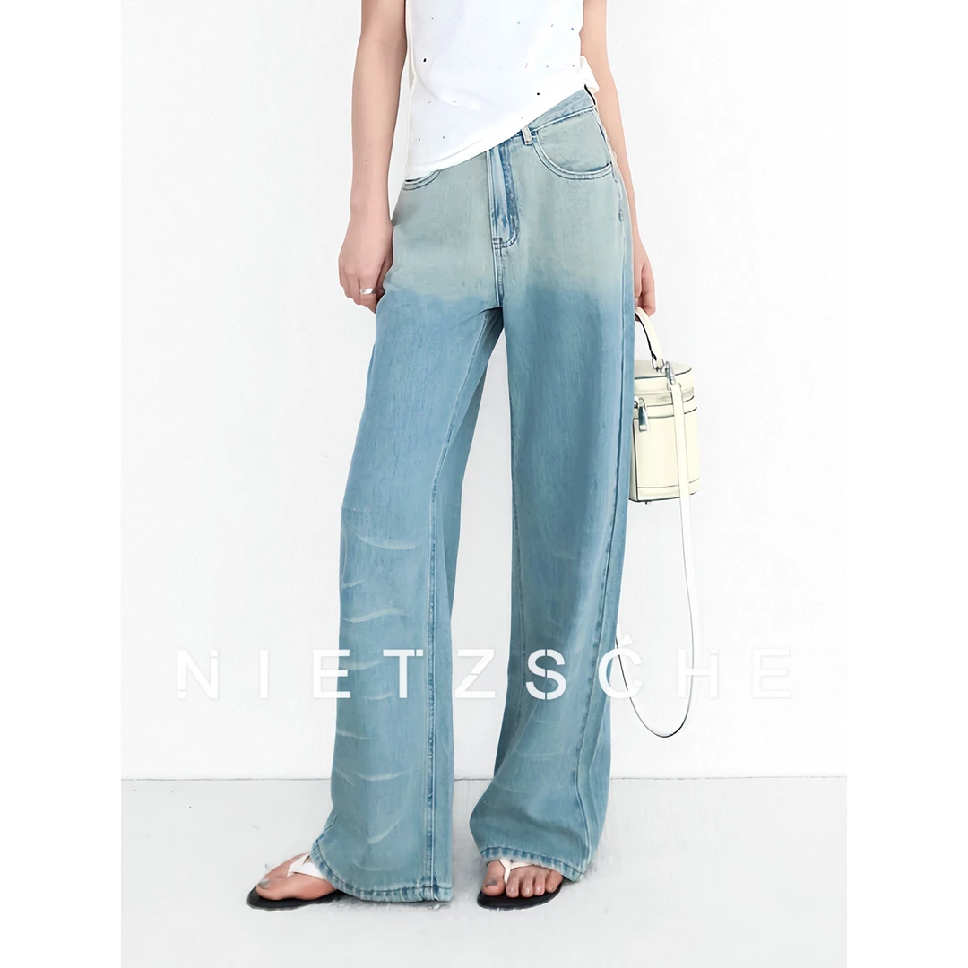 Nietzsche｜拉线笔牛仔裤｜柔软莱赛尔纤维复杂水洗牛仔裤女W1000