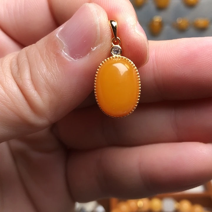 蜜蜡银S925镶嵌戒指