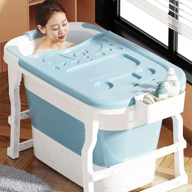 泡澡桶大人折叠家用浴桶成人高位洗澡桶小户型浴缸儿童洗澡盆加厚
