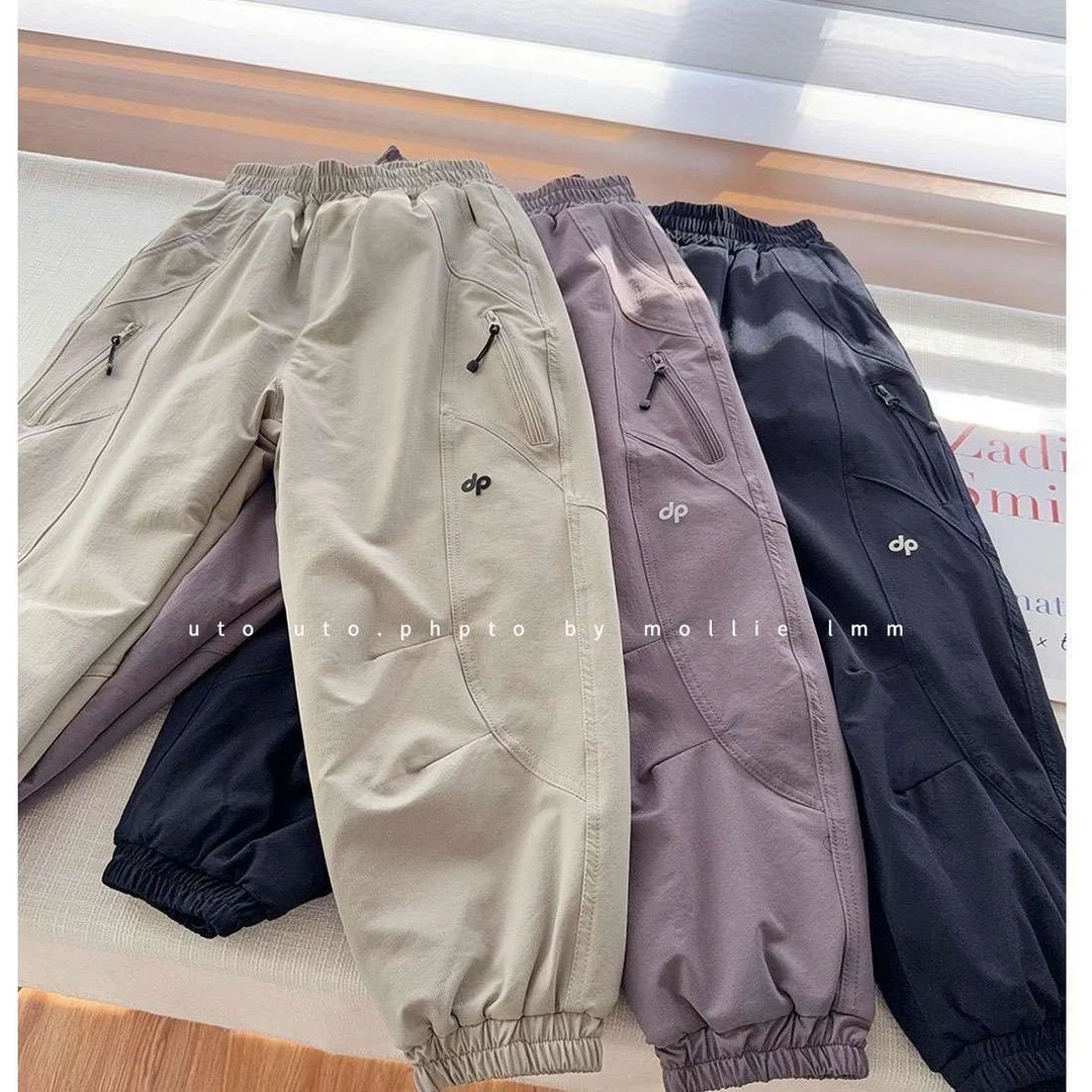 儿童男女童冬裤子加绒2025新款冲锋裤春秋款运动长裤休闲中大童