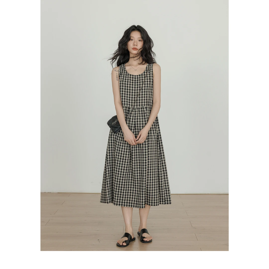 夏装大码女装中国风可甜可盐法式宽松背心连衣裙M 4X早秋连衣裙