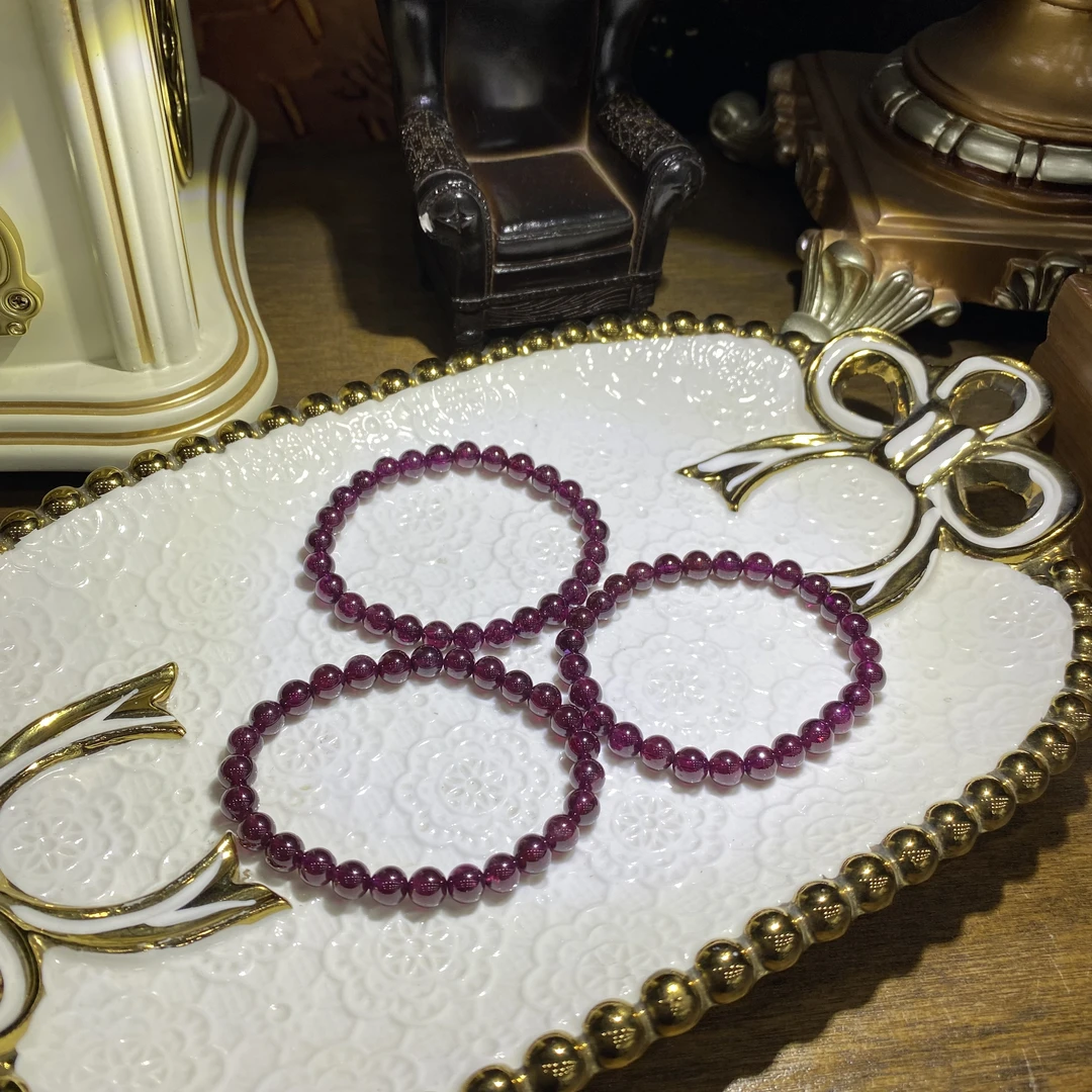 B61-天然紫牙乌石榴石手串单圈-多样性发其一