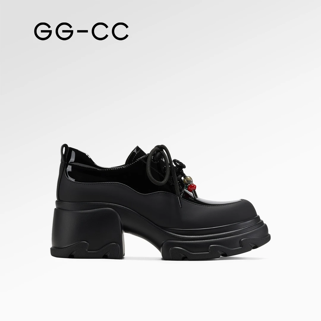 GG-CC【洛克舞会】秋季新款英伦风厚底繁复乐福鞋女款小皮鞋1055