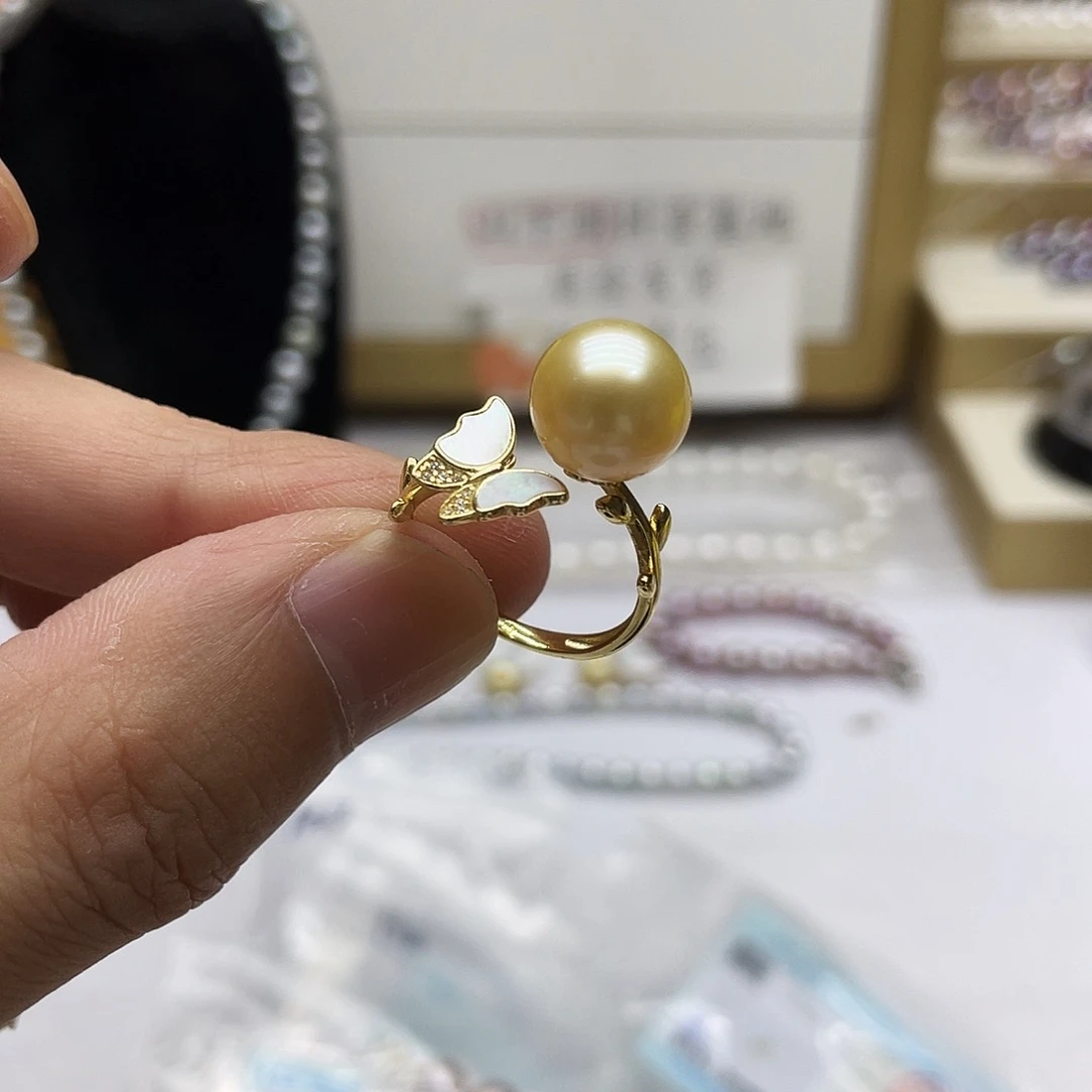 海水珍珠银S925镶嵌戒指