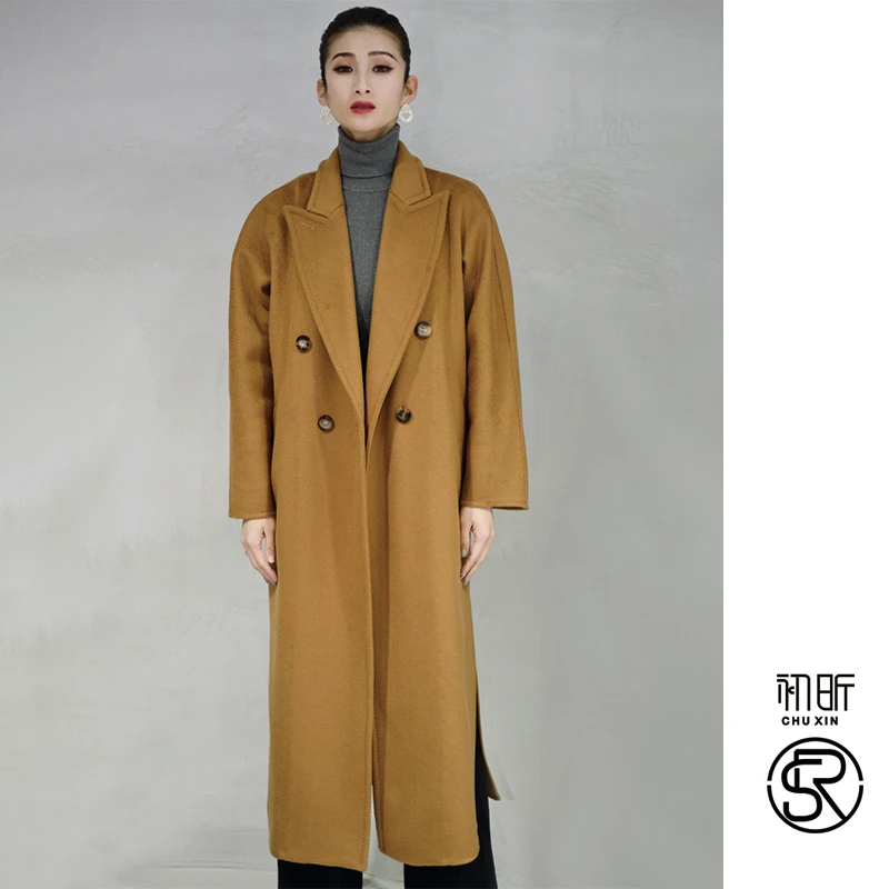 帮老板娘搬仓，618初昕衣服找新家计划尖领水波纹双面羊绒大衣