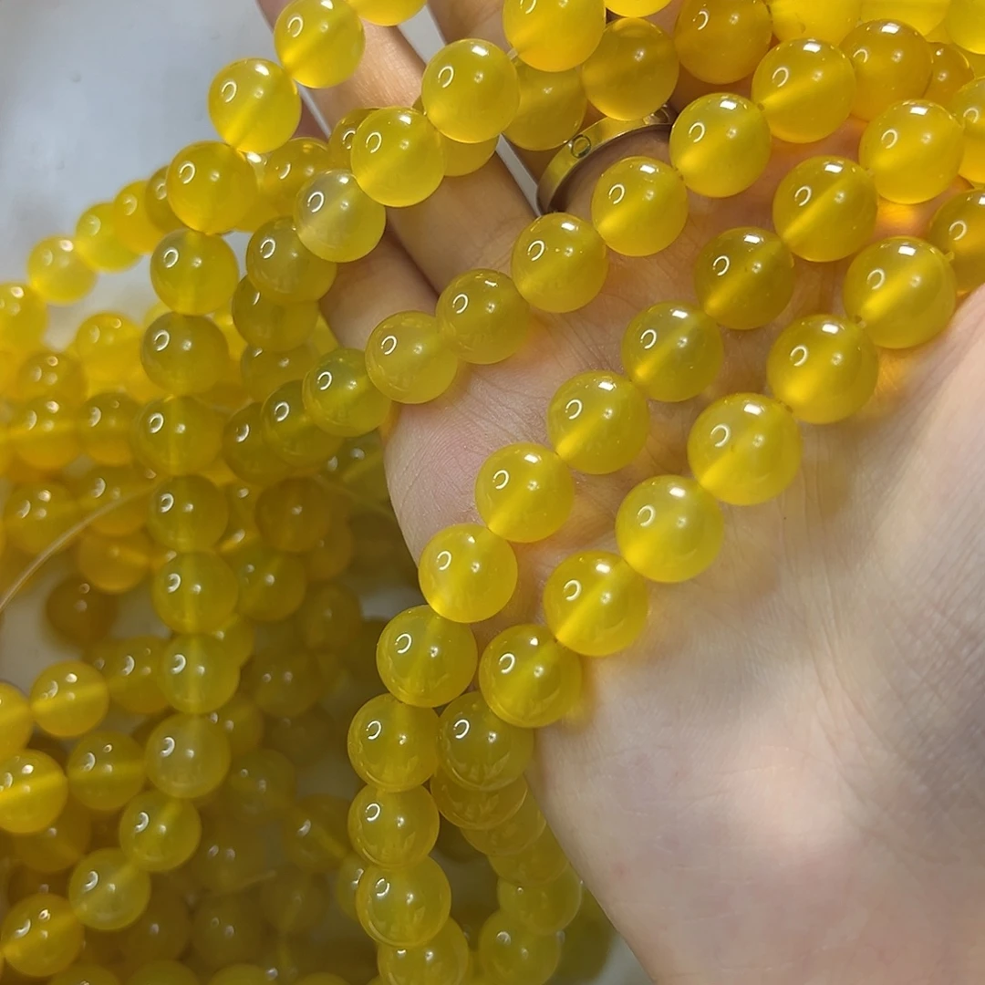 玛瑙/玉髓未镶嵌珠宝半成品卡10黄玛瑙一条