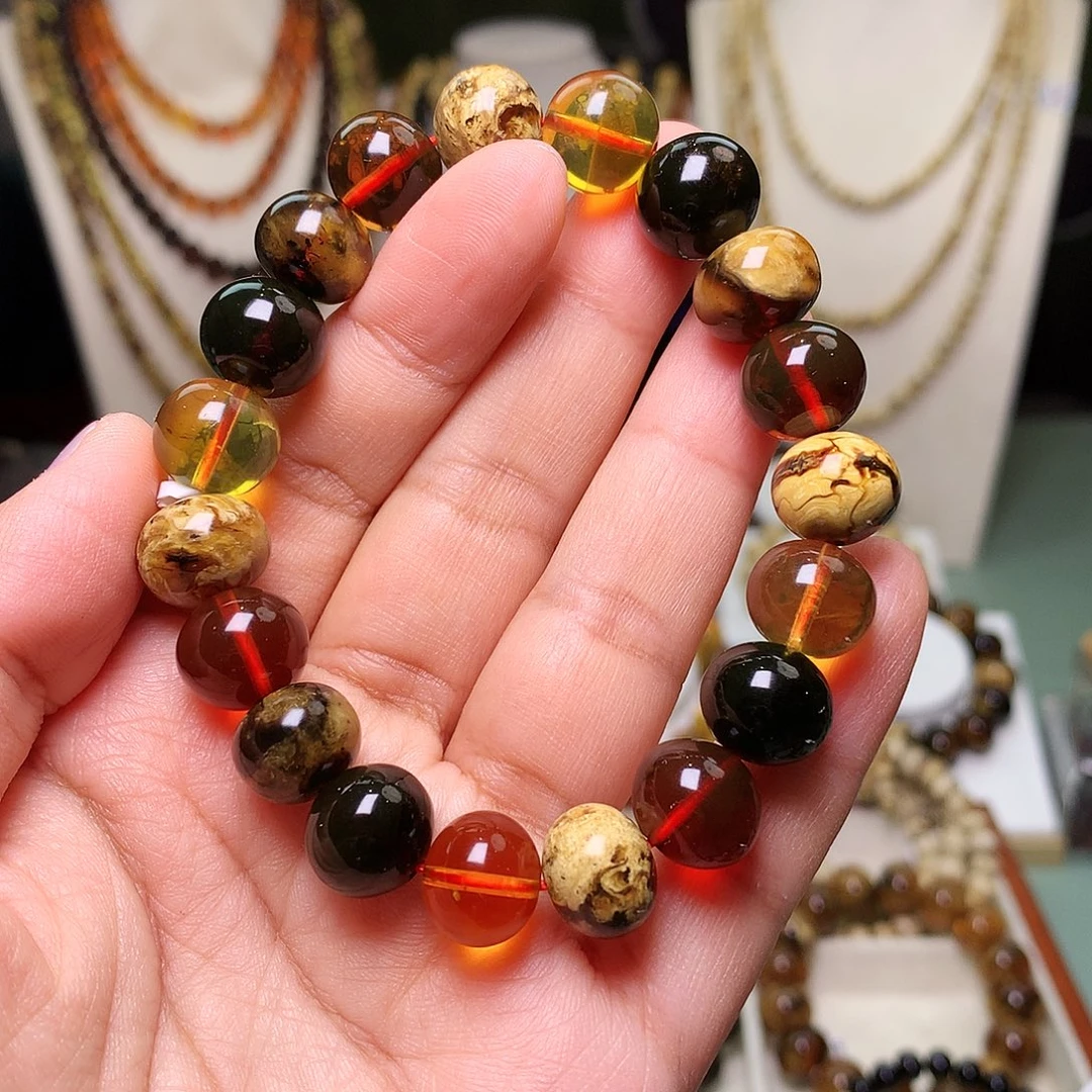 琥珀未镶嵌裸石多宝12-75