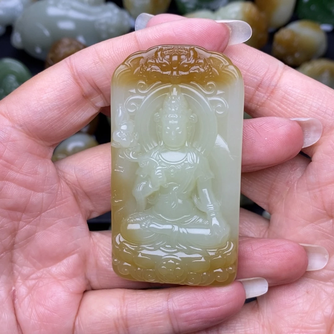 偏***长和田玉未镶嵌挂件