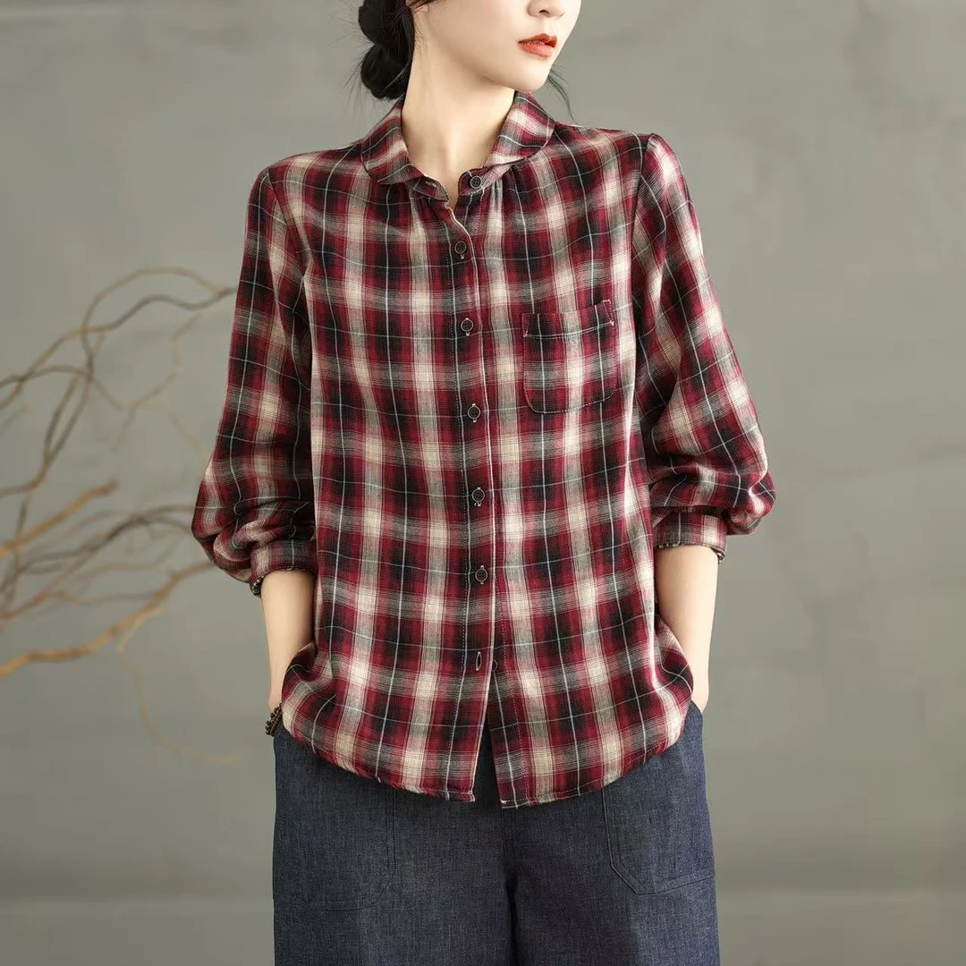 8490新款春季优雅减龄宽松时尚长袖衬衫