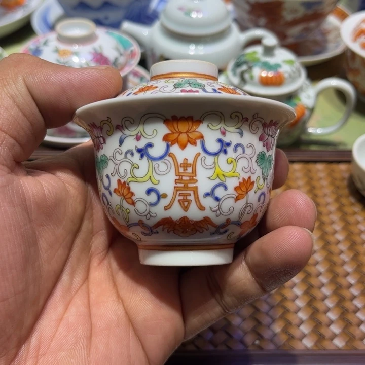 纯手绘精品盖碗杯