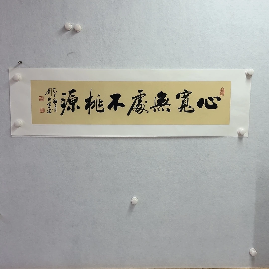 书法心宽无处不桃源  103×22cm