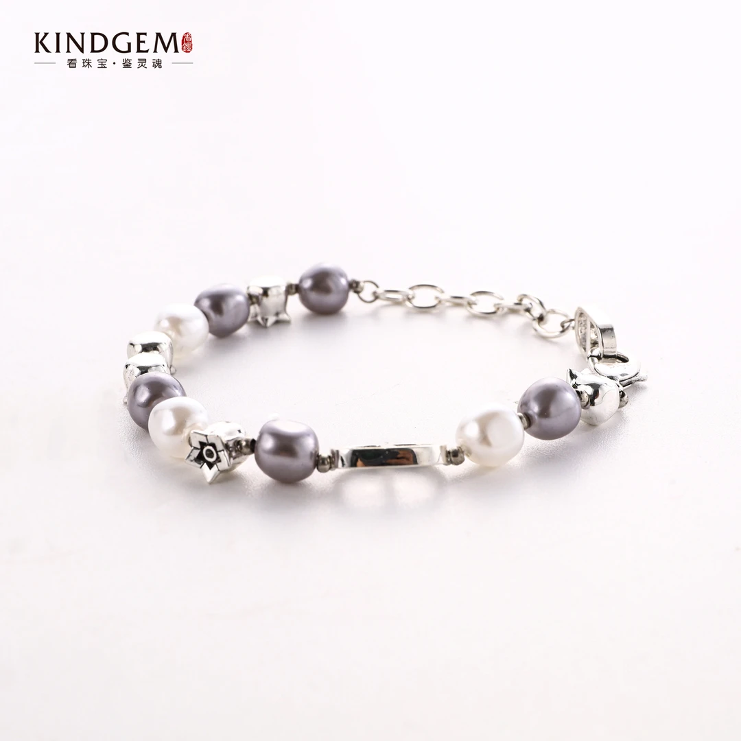 铜合金仿珍珠手链 CO06XFCC-21845 经典轻奢气质银色百搭手链