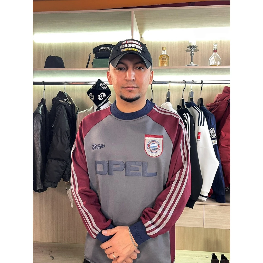 美式宽松速干球衣运动足球情侣长袖T恤拜仁-18拼色套头圆领男士