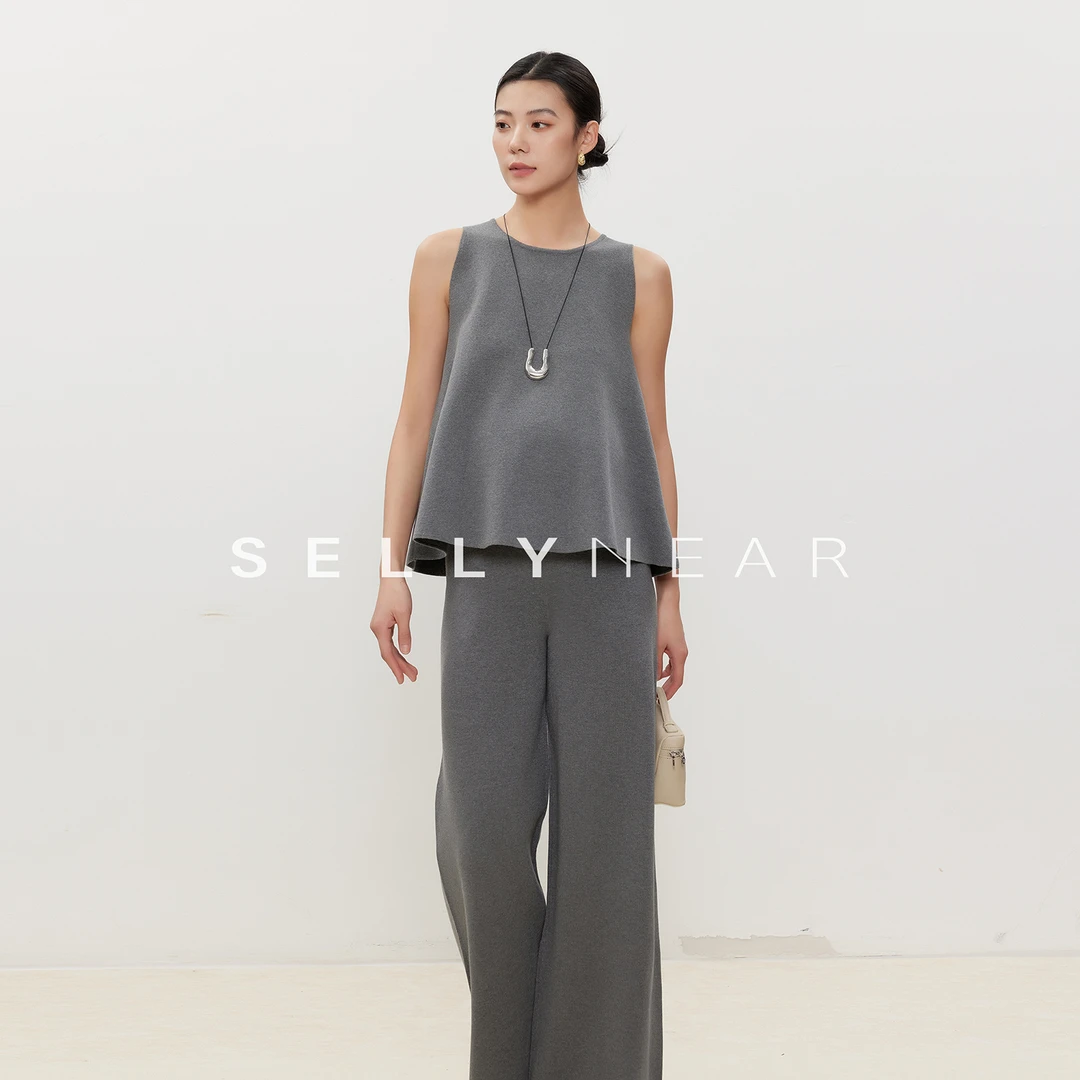 SELLYNEAR孕妇高级感套装女2025新款时尚气质A摆针织孕期两件套