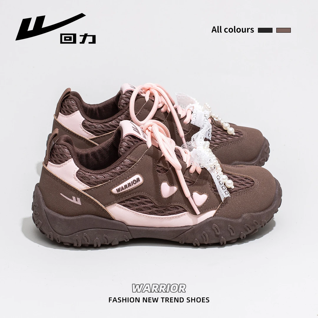 回力厚底运动鞋女2025秋季新款增高老爹鞋百搭轻便蝴蝶结休闲鞋子