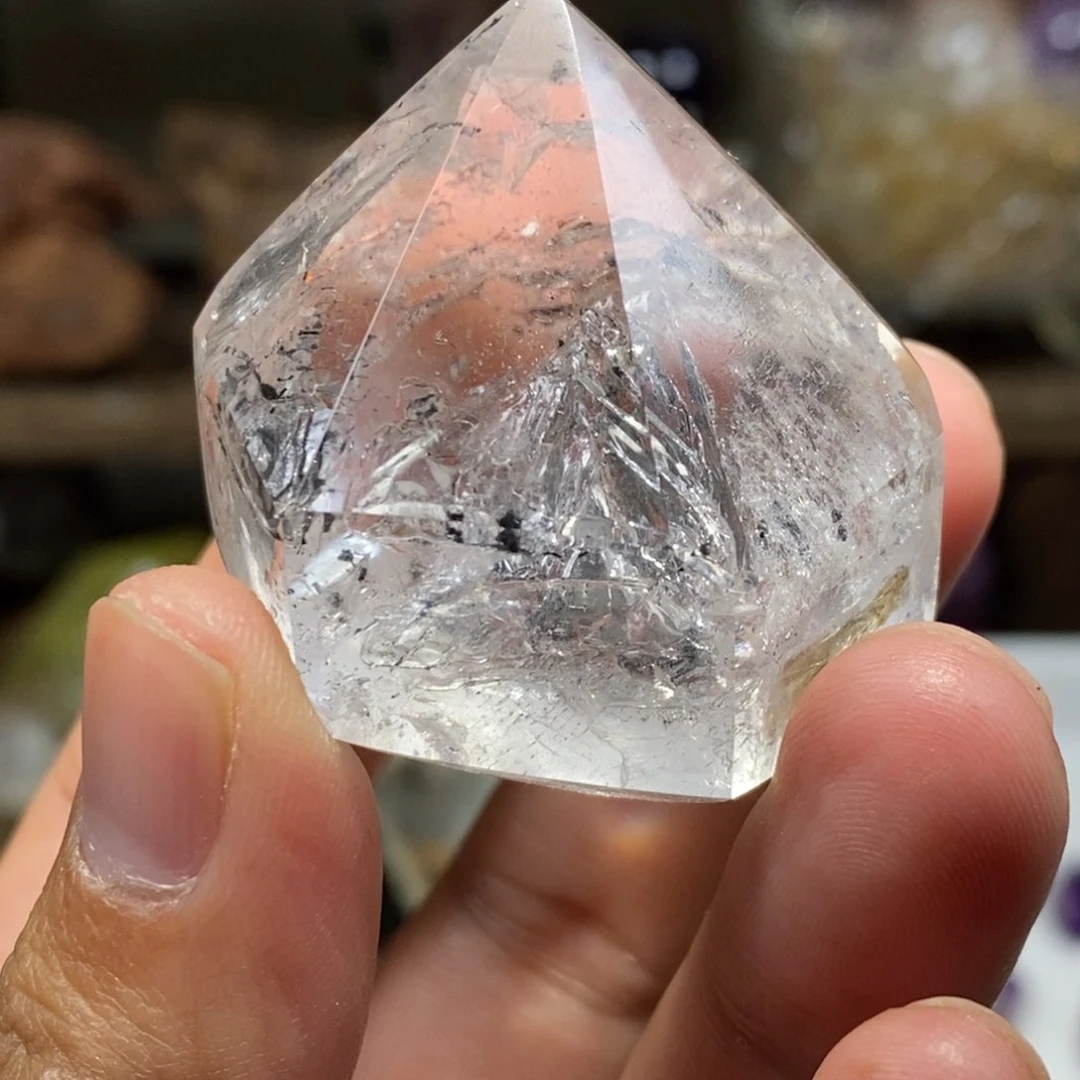 水晶珠宝半成品未镶嵌水胆流沙闪灵钻